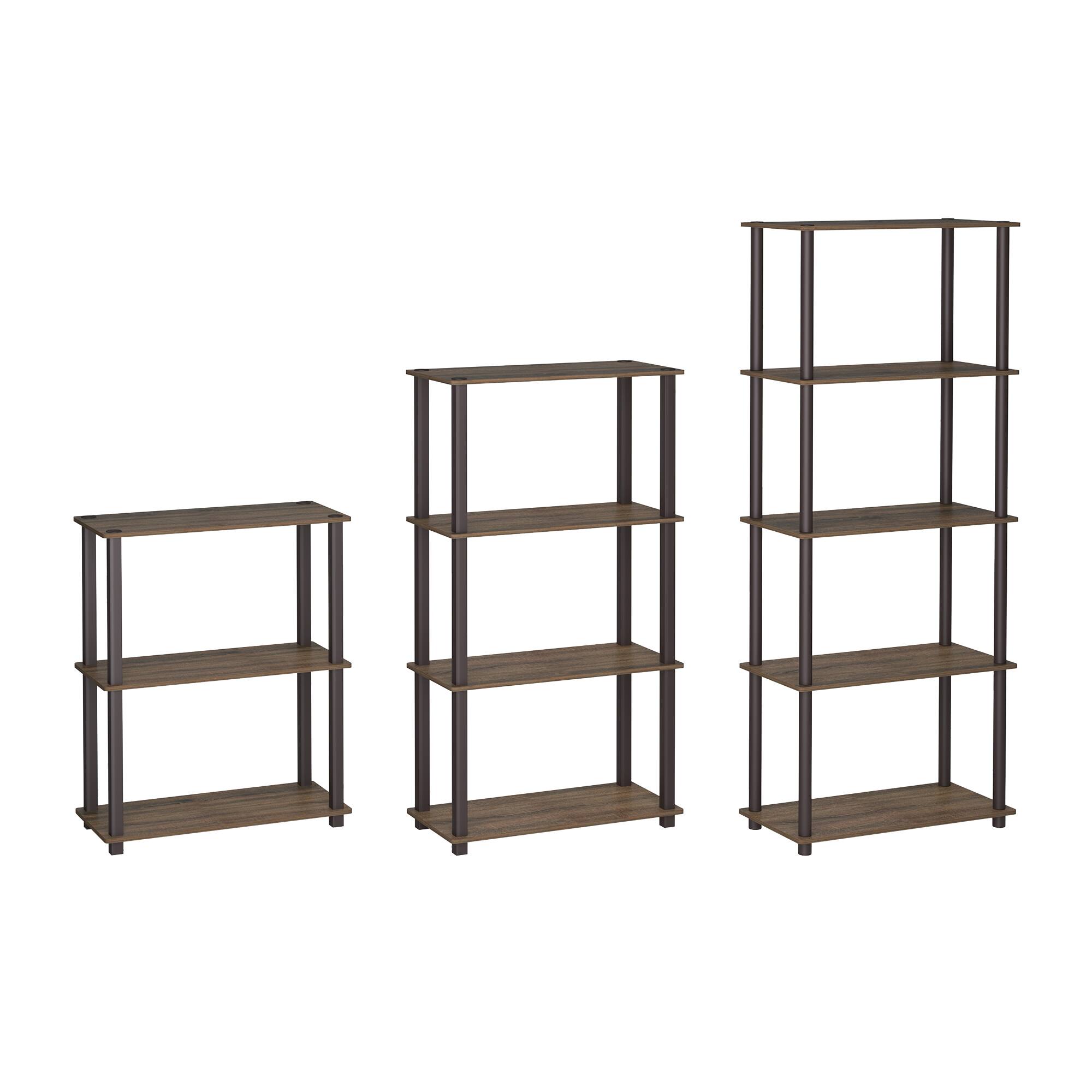 Alt View 7. HOMLUX - 5-Tier 57.4" Open Shelf Bookcase Compact Storage Bookshelf for Living Room Bedroom Office Walnut & Brown - Walnut.