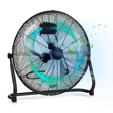 Front. SKONYON - High Velocity Floor Fan with Three Speed Settings Adjustable Tilt and Powerful Airflow - Black.