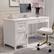 Alt View 11. Martha Stewart - Hutton White Shaker Style Home Office Desk with Storage - White Frame/Polished Brass Hardware.