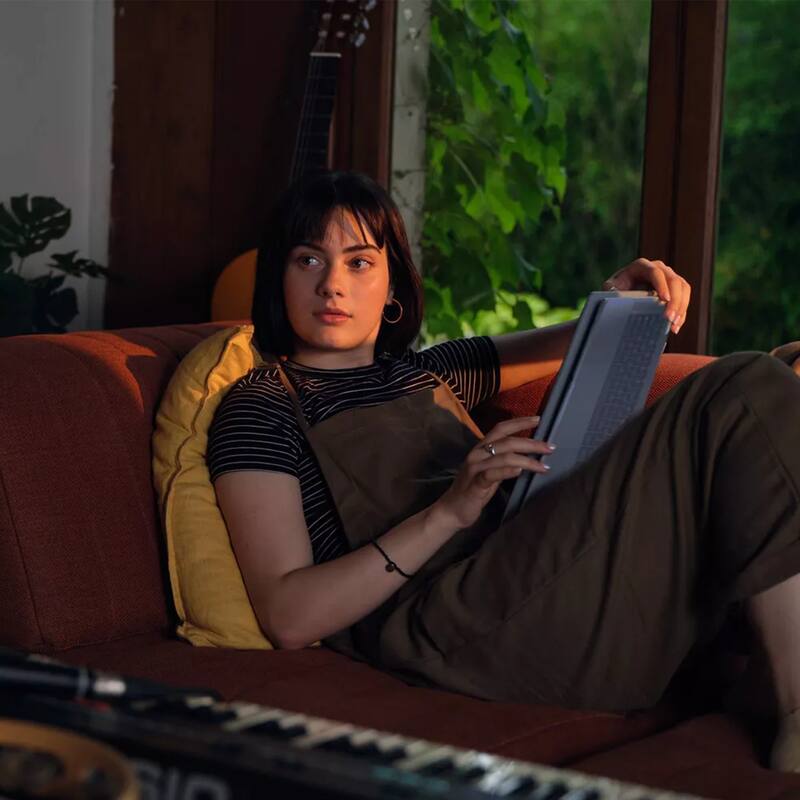 Alt View 7. HP - HP Chromebook x360 14" HD Touchscreen Laptop,Intel N200 Processor,4GB RAM,128GB SSD,Chrome OS,Blue - Blue.