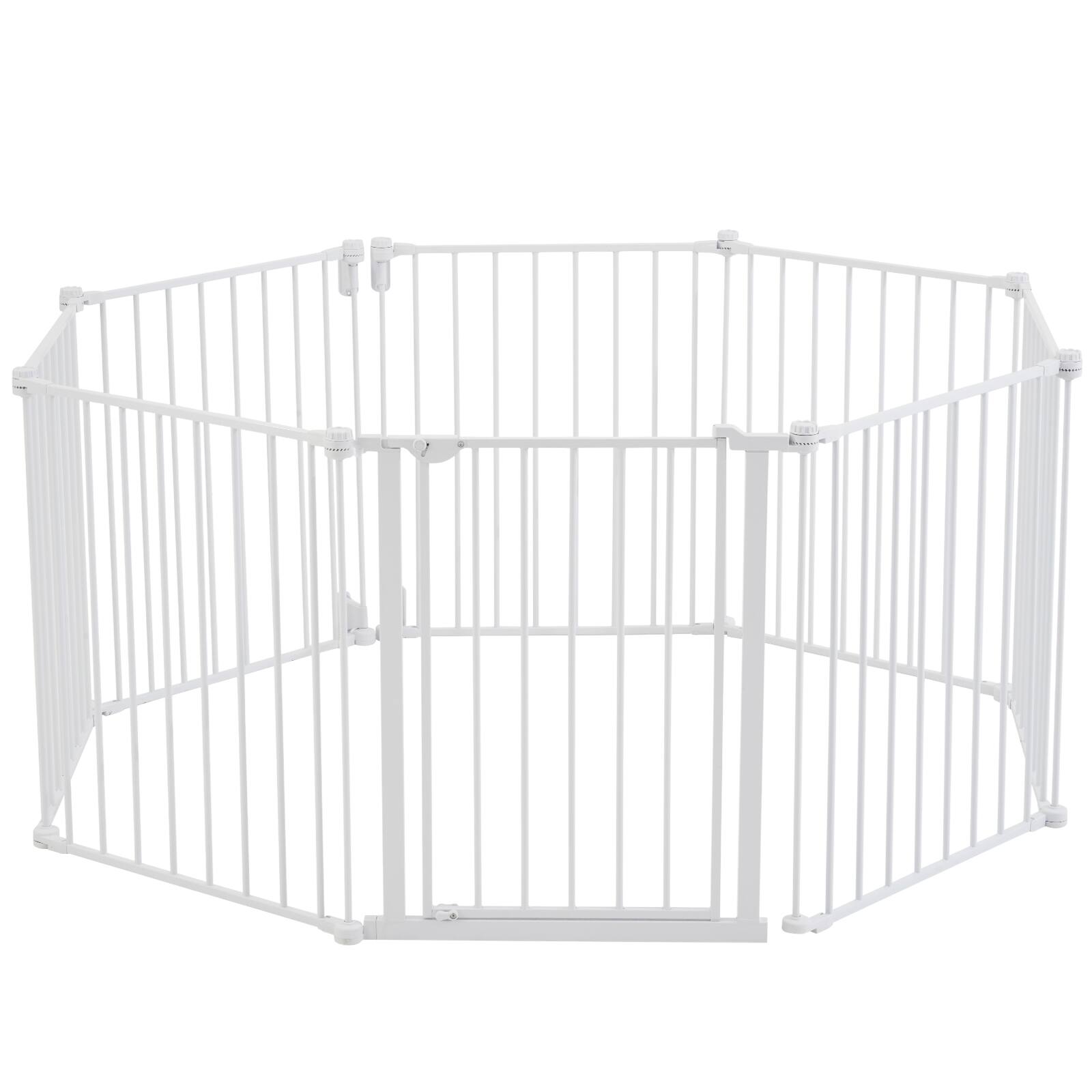 Alt View 5. VEVOR - Baby Gate, 192 Inches Extra Wide, 28 Inches High 8-Panel Foldable Dog Gate, for Child Pet Security, One-Hand Open.