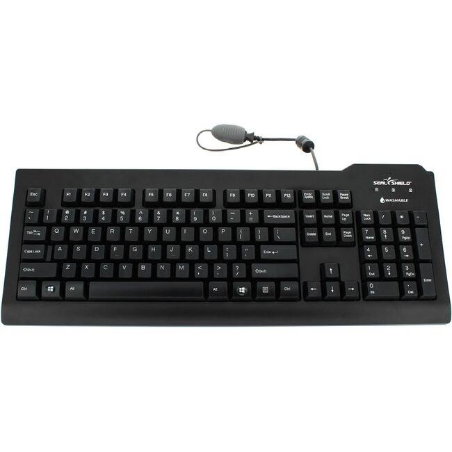 Seal Shield - Silver Seal Waterproof Keyboard - Cable Connectivity - USB Interface - 105 Key(s) - German - QWERTZ Layout - Black