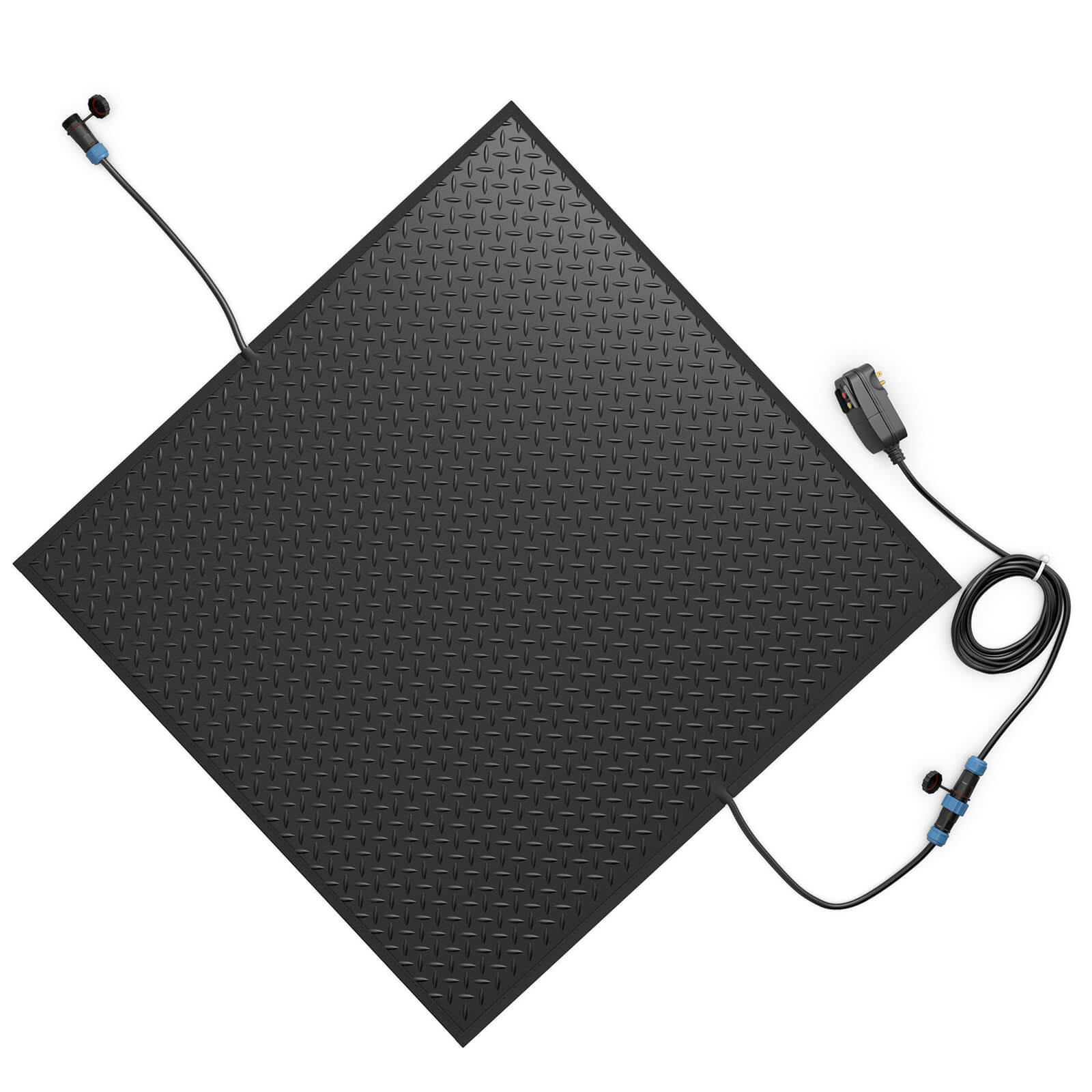 Front. Costway - 1 PCS 30" x 30" Heated Snow Melting Mat with 3 in/h Speed Non-Slip Rubber for Walkway - Black.