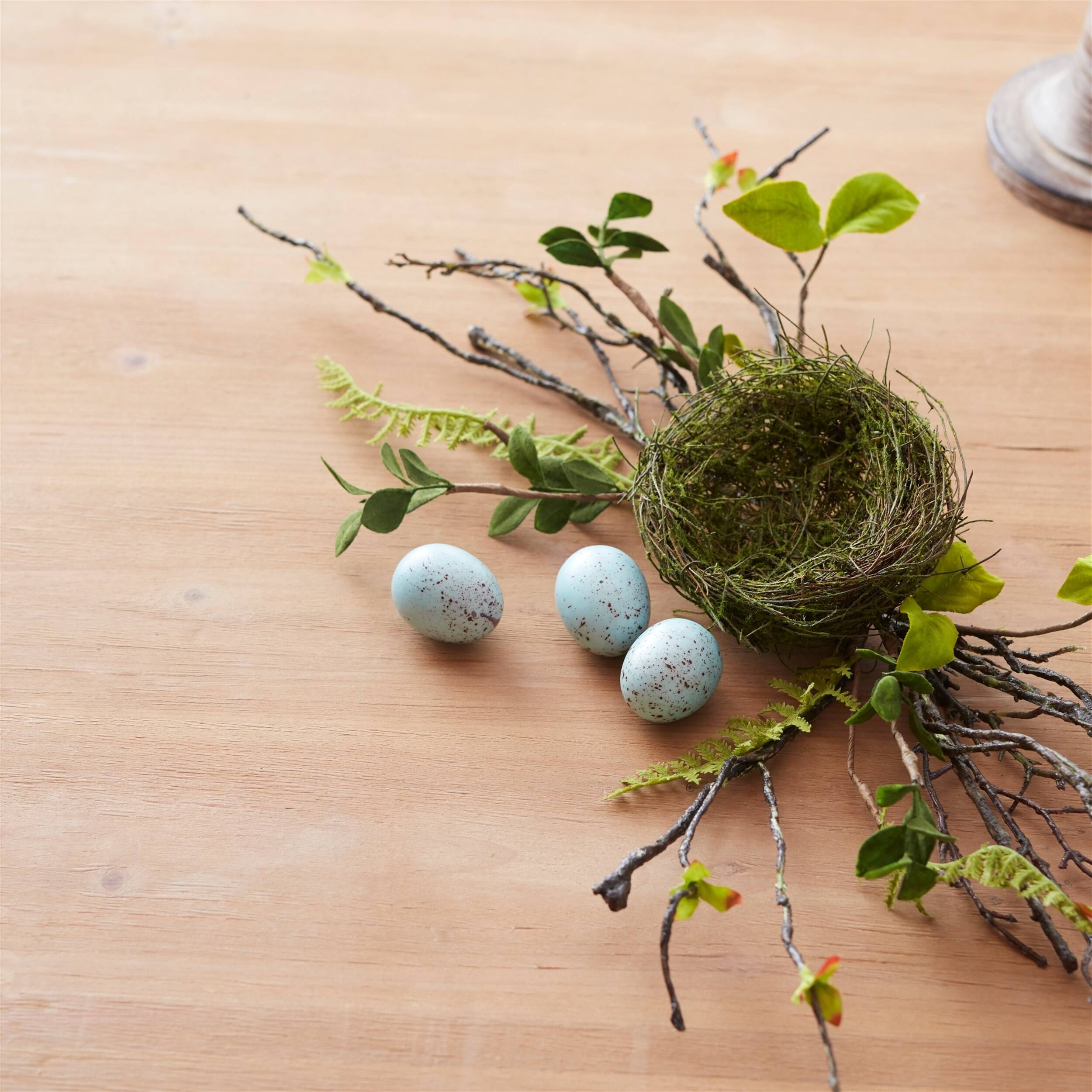 Back. BreeBe - Bird Egg Filler Decor (Bag of 16) - Blue, Green.