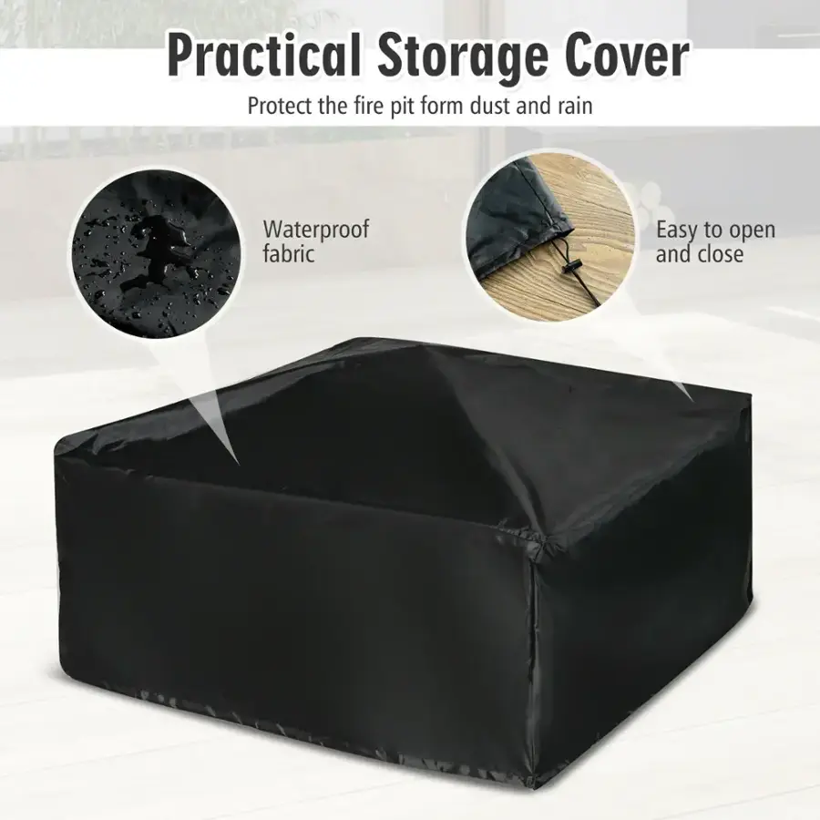 Practical Storage Cover: Protect the fire pit from dust and rain with a waterproof fabric that is easy to open and close.