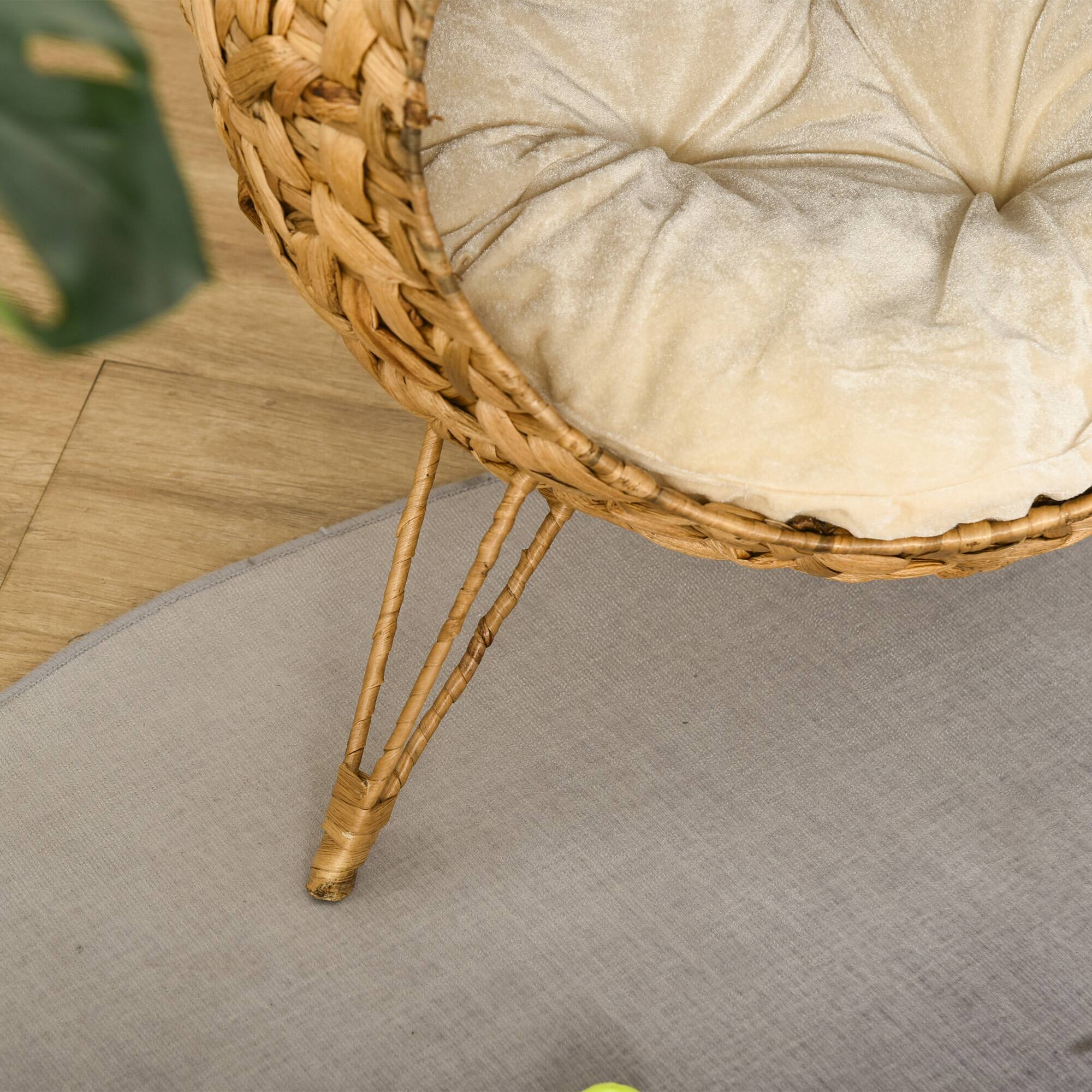 Alt View 8. Pawhut - Weaved Cat Bed - Natural Wood.