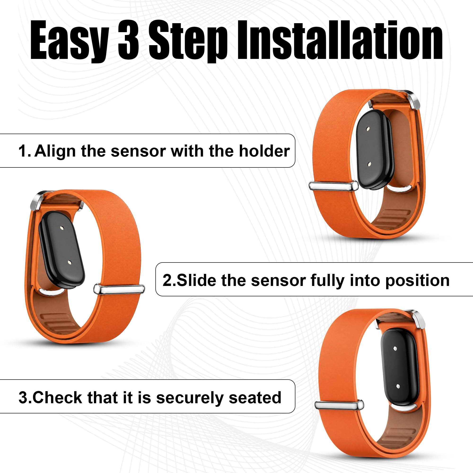 Easy 3 Step Installation
1. Align the sensor with the holder
2. Slide the sensor fully into position
3. Check that it is securely seated
