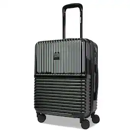 World Traveler - Tonal 20" Lightweight Polycarbonate Expandable Carry-On Spinner Luggage with TSA Lock - Onyx