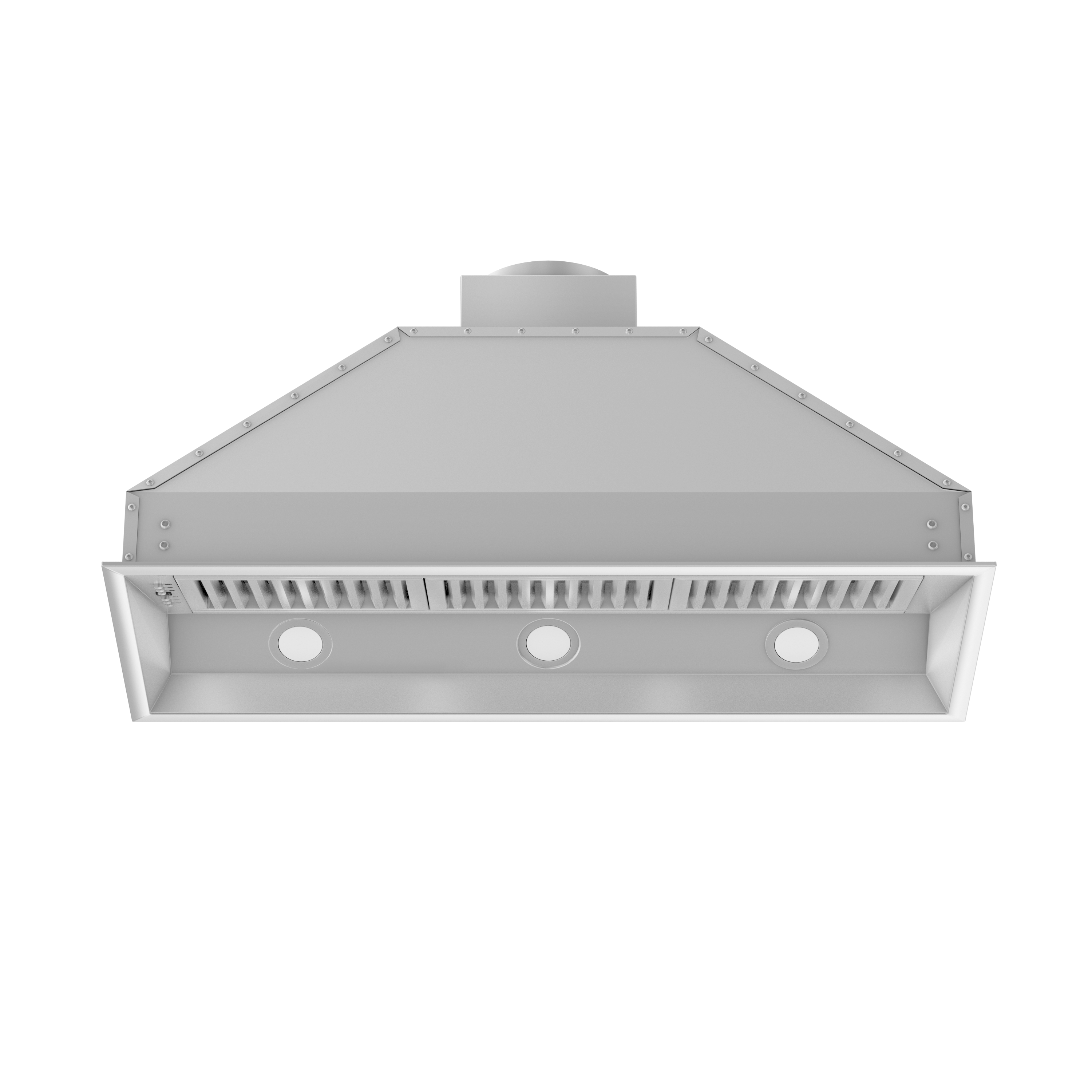 Angle. ZLINE - 40" Externally Vented Range Hood - Brushed Stainless Steel.