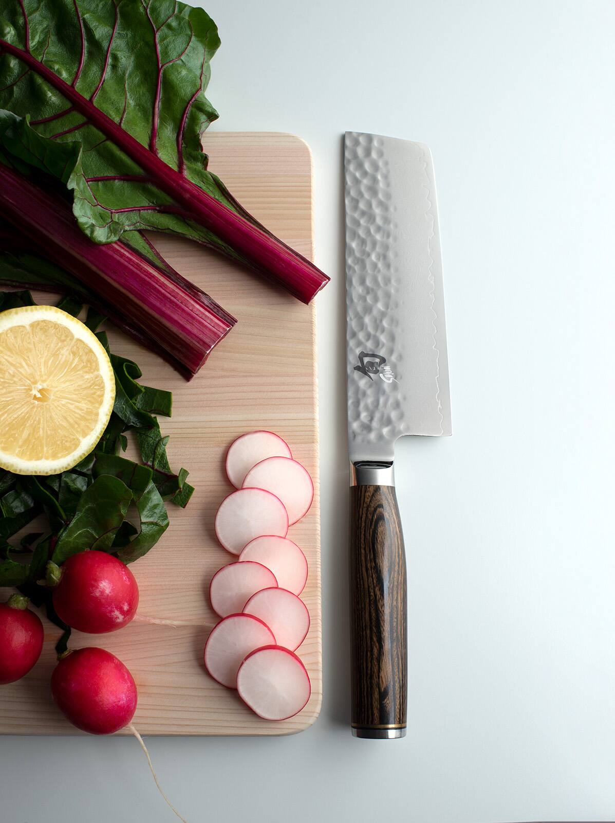 Alt View 4. Shun - Premier Nakiri Vegetable Knife, 5.5 Inch - Brown.