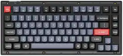 Keychron - V1 75% Custom Wired RGB Mechanical Keyboard with Programmable QMK/VIA Hot-Swappable Brown Switch - Translucent Black - Front_Zoom