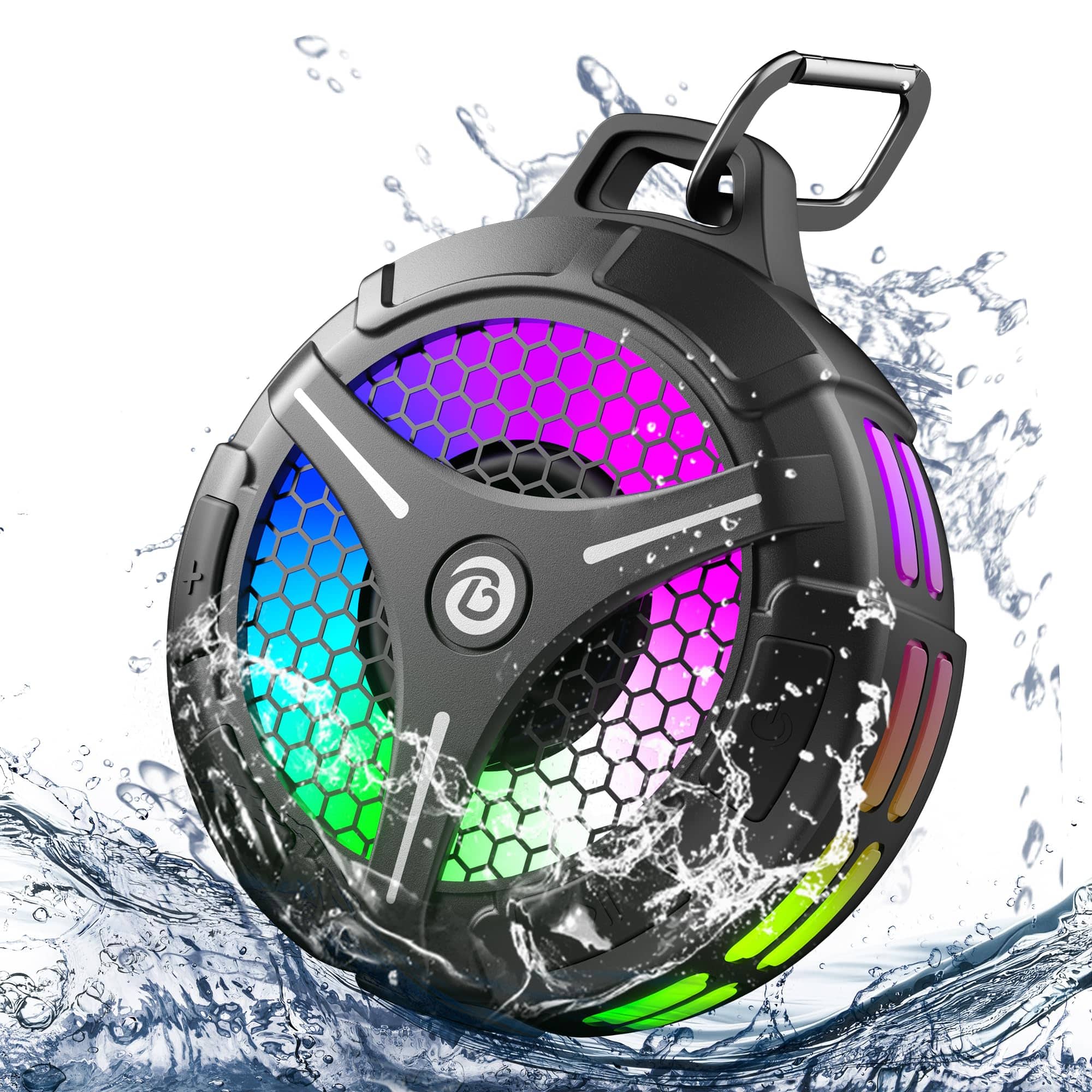 Dazzed Corner - Bluetooth Shower Speaker, Outdoor Speakers,Gift for Christmas - Black