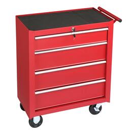 Winado - 4-Drawer Rolling Tool Chest with Lock&Key & Drawer Liners Tool Storage Cabinet - Red