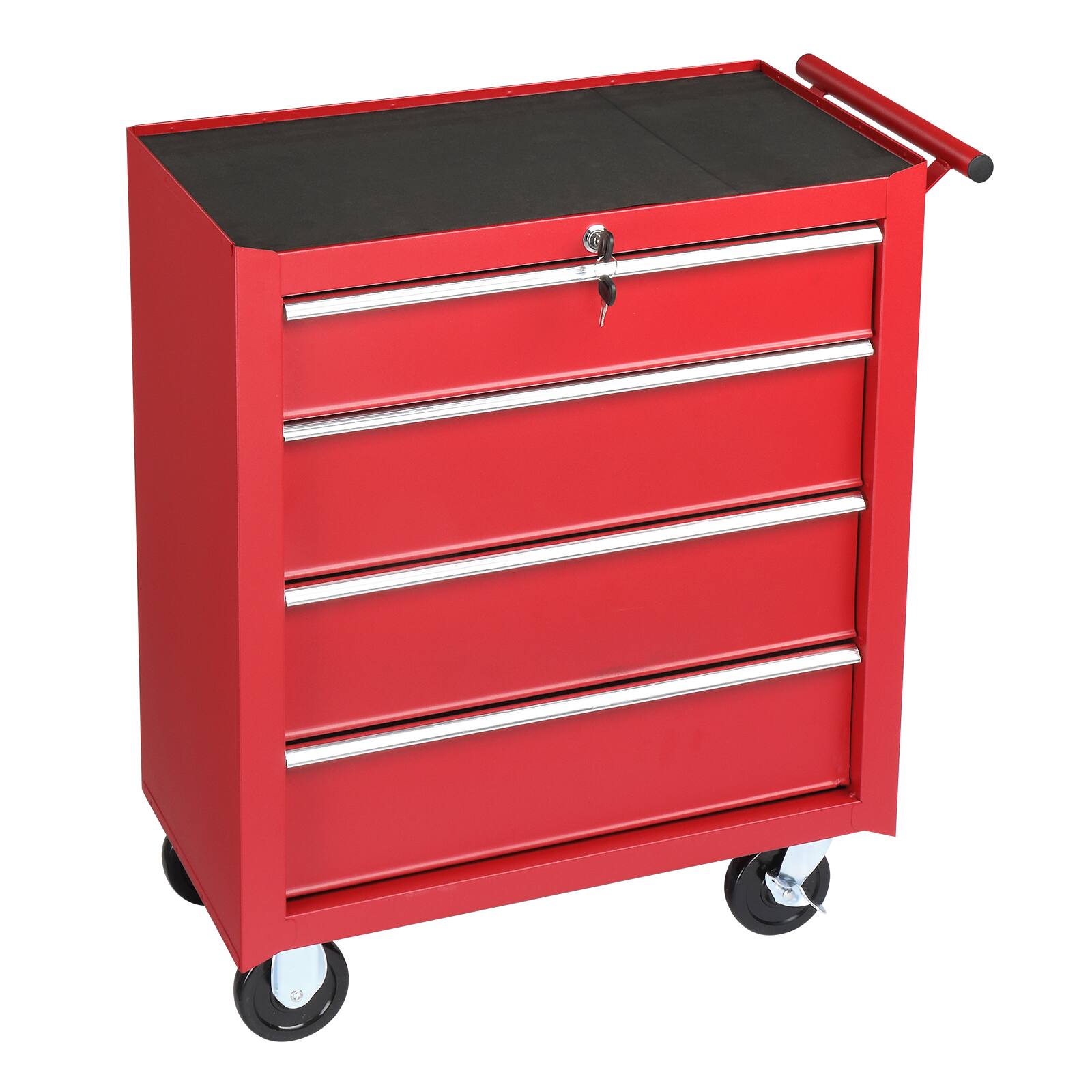Front. Winado - 4-Drawer Rolling Tool Chest with Lock&Key & Drawer Liners Tool Storage Cabinet - Red.