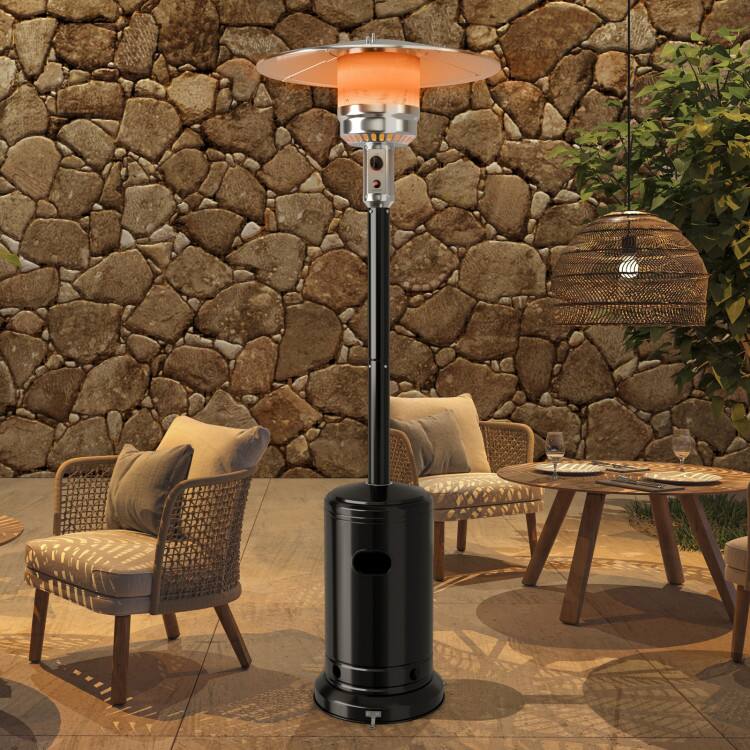 Angle. Mondawe - 50000 BTU Stainless Steel Propane Patio Heater with Trip over Protection - Black.