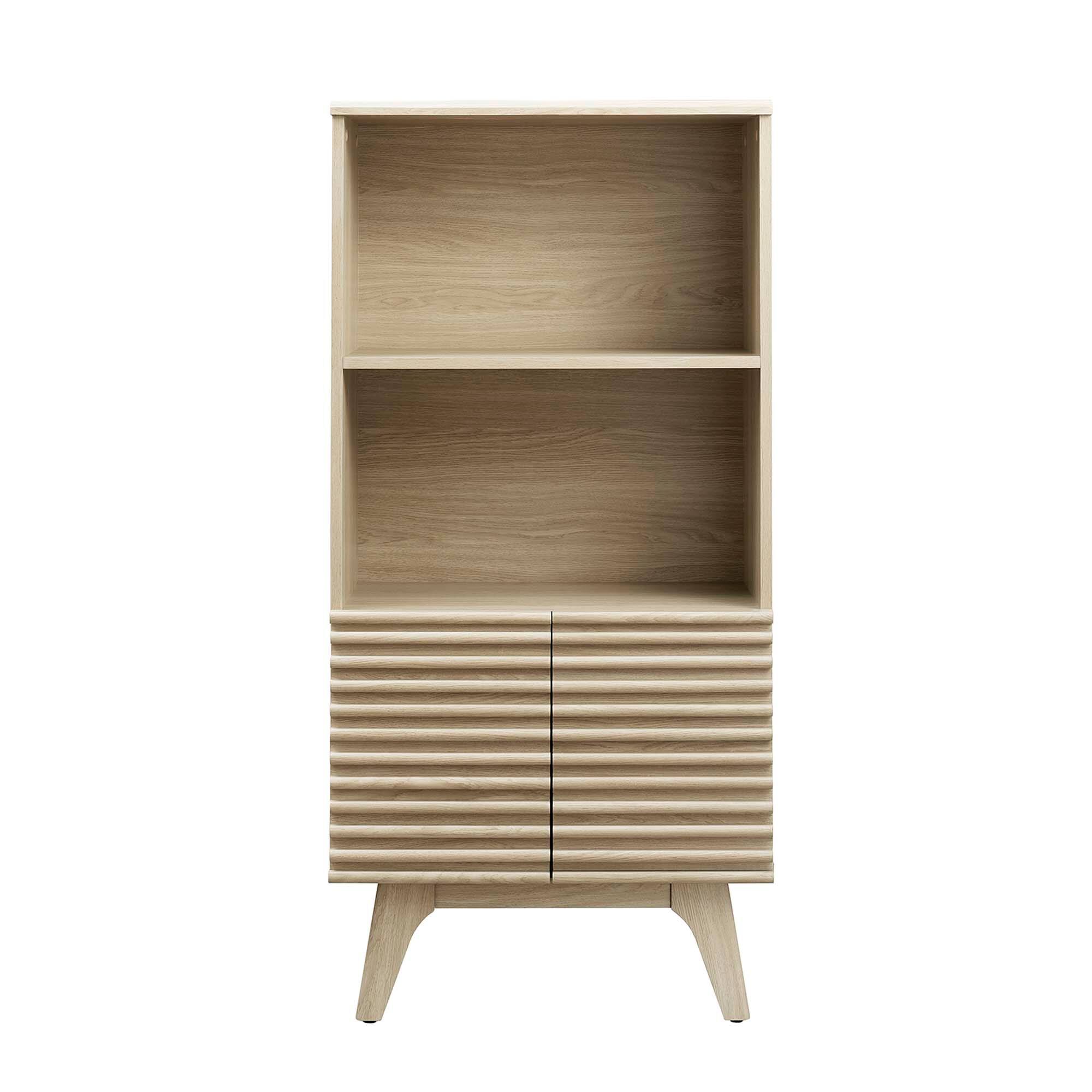 Alt View 4. Modway - Render Display Cabinet Bookshelf by Modway - Oak.