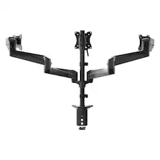 Front. HUANUO - Triple Monitor Desk Mount with Gas Spring Arms - Black.