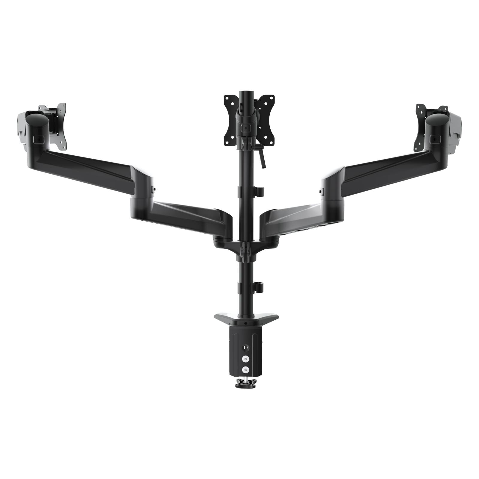 HUANUO - Triple Monitor Desk Mount with Gas Spring Arms - Black