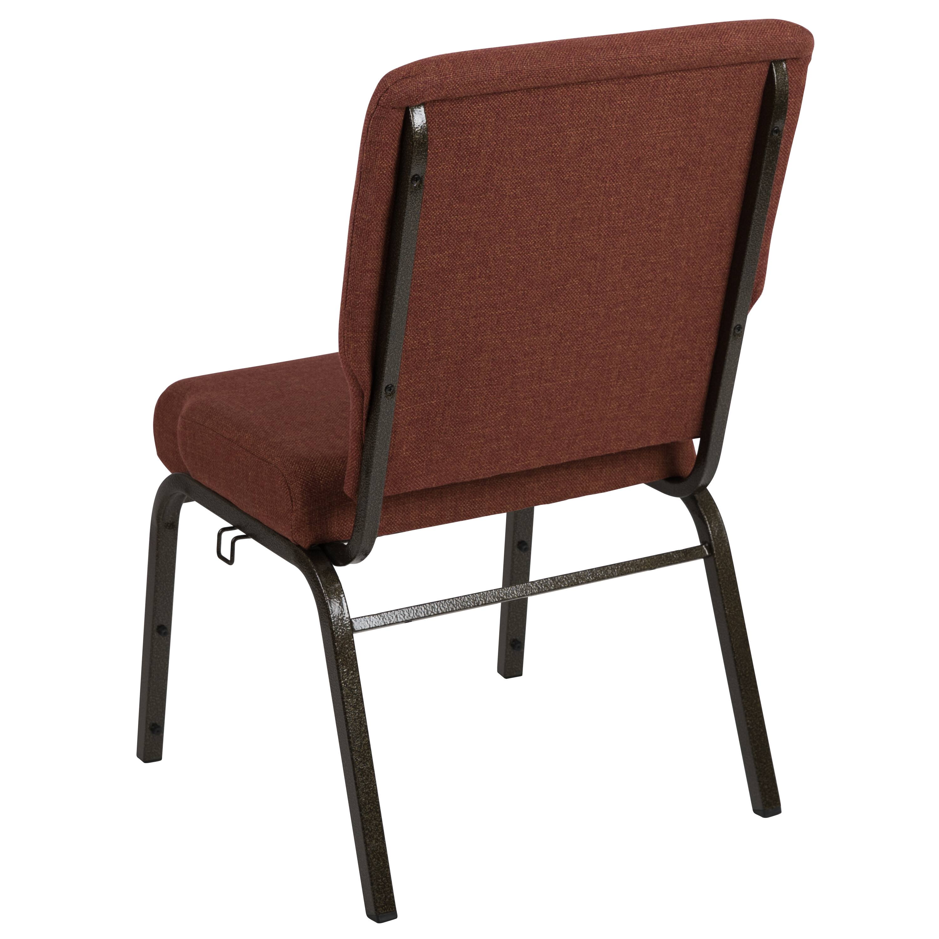 Alt View 4. Emma + Oliver - Stacking Auditorium Chair with 20.5" Seat - Cinnamon Fabric/Gold Vein Frame.