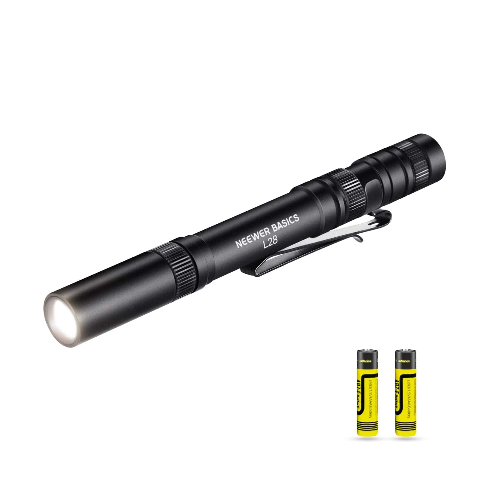 Neewer - Basics 5W EDC Flashlight, 121lm, 5 Modes, AAA Battery, IP44, L28
