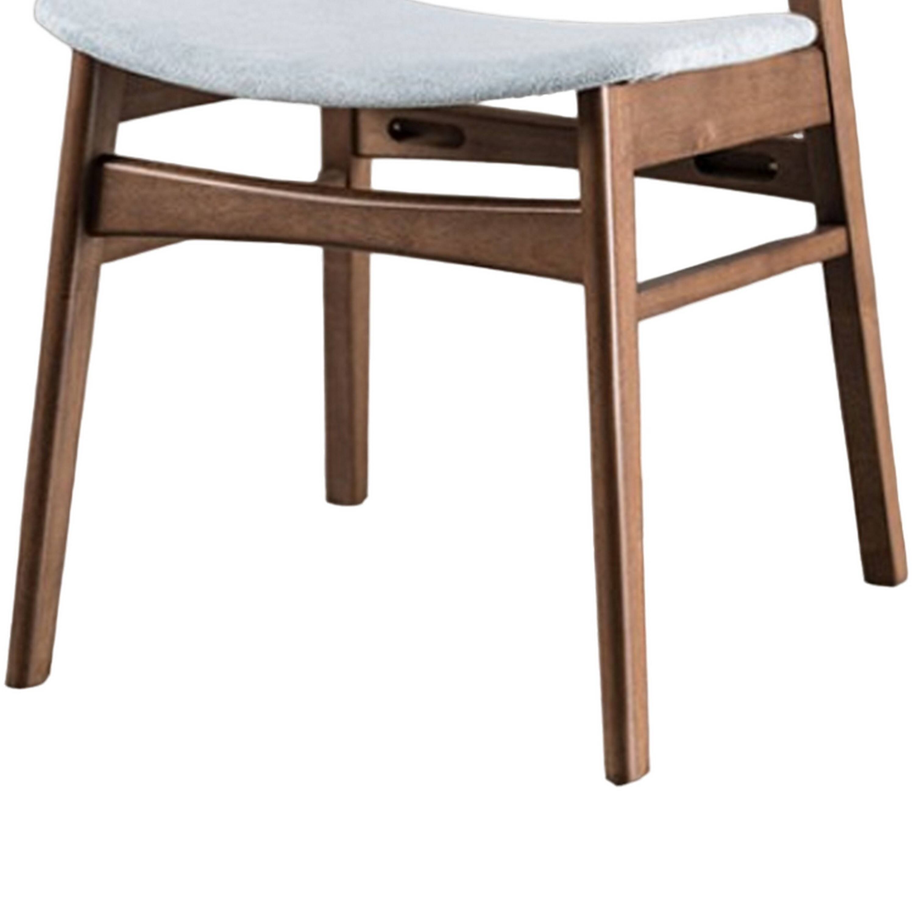 Alt View 3. Manhattan Lane - Skie Side Dining Chair Set of 2, Curved Panel Back, Angle Legs, Gray Fabric - Walnut Brown, Gray.