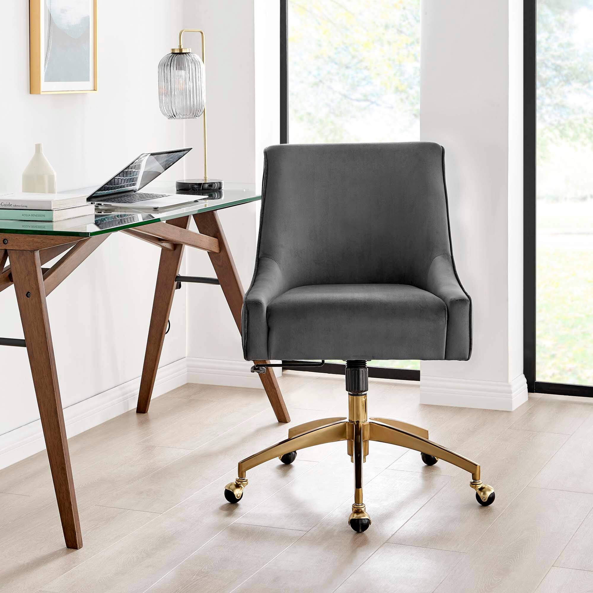 Alt View 3. Modway - Discern Performance Velvet Office Chair by Modway - Gray.