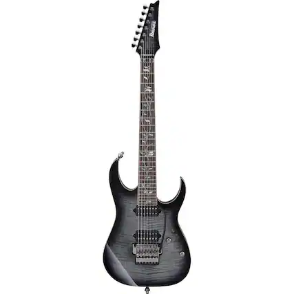 Front. Ibanez - Ibanez RG j.custom Series RG8527 7-String Electric Guitar, Black Rutile.
