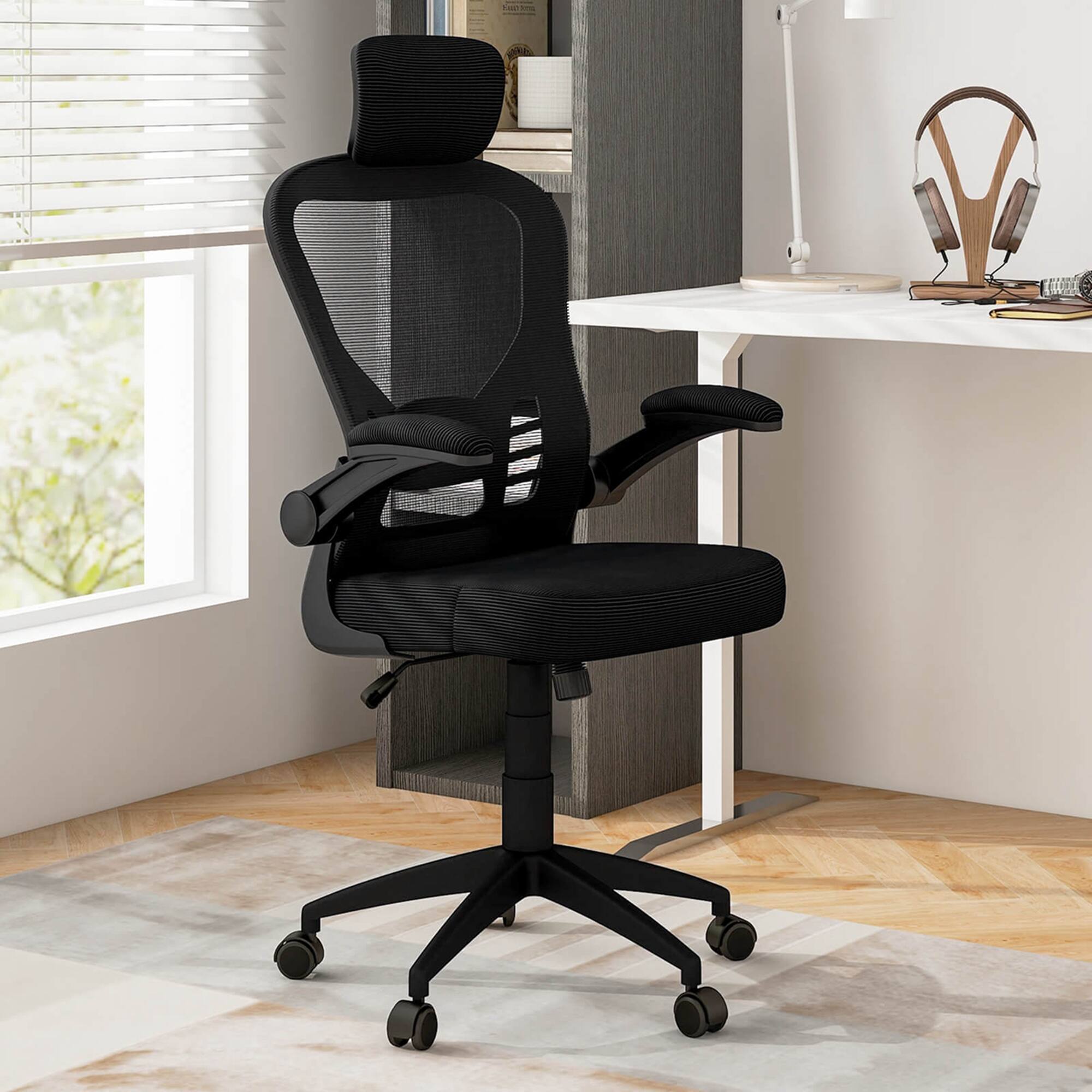 Alt View 3. Costway - Costway Ergonomic Mesh Office Chair Executive Chair with Adjustable Height - Black.