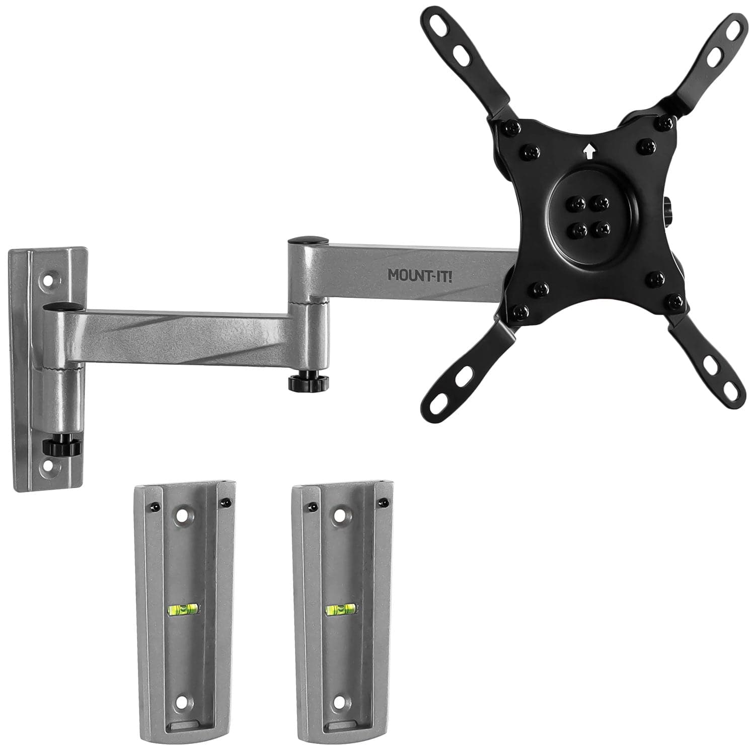Mount-It! - Full Motion Lockable RV TV Mount for 22–42" Screens, Tilts & Swivels (55° Up, 35° Down), 15.3" Extension, 33 lb Cap - Silver