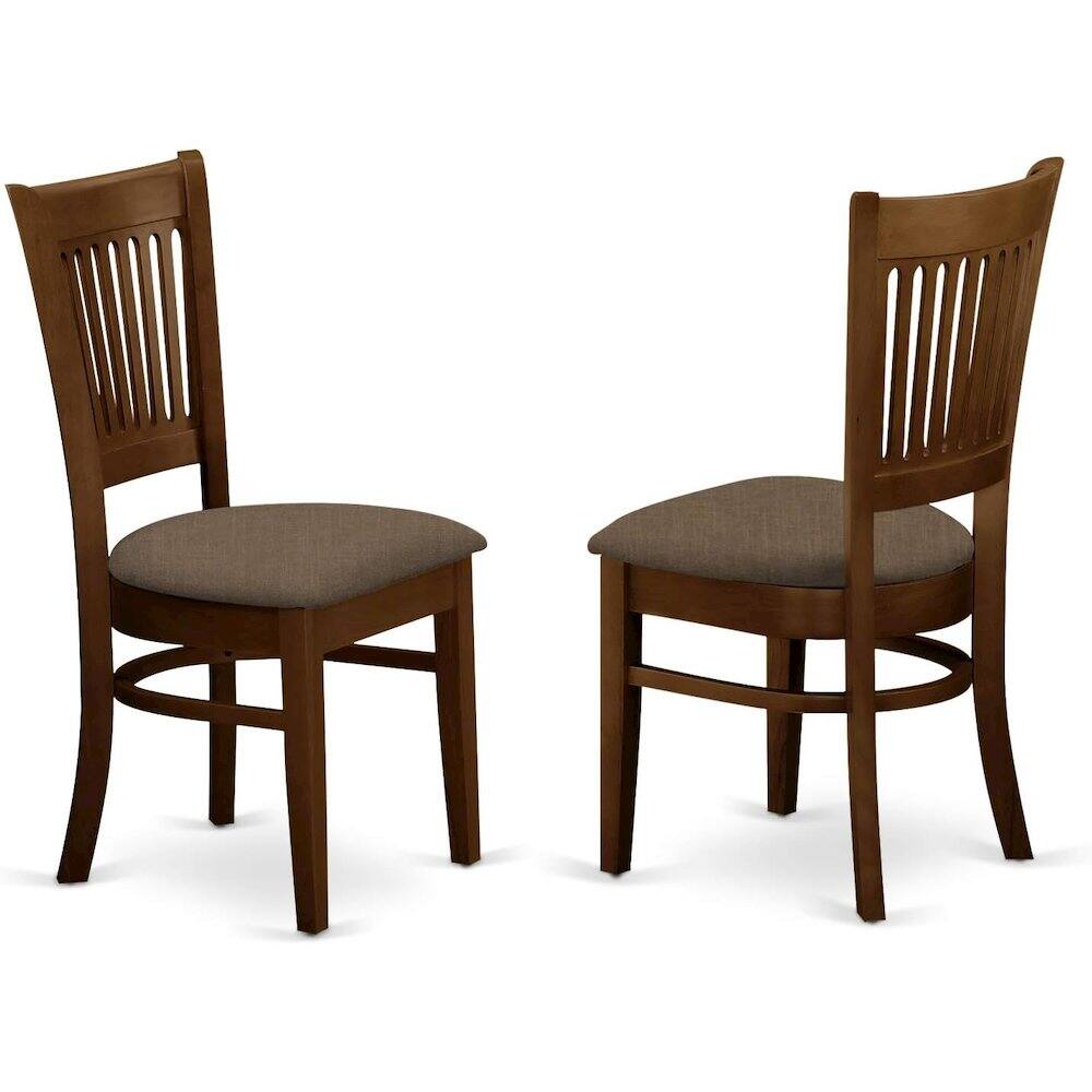 Left. FurniFact - Solid Wood Dining Table Set for 6 with Chairs - Espresso.