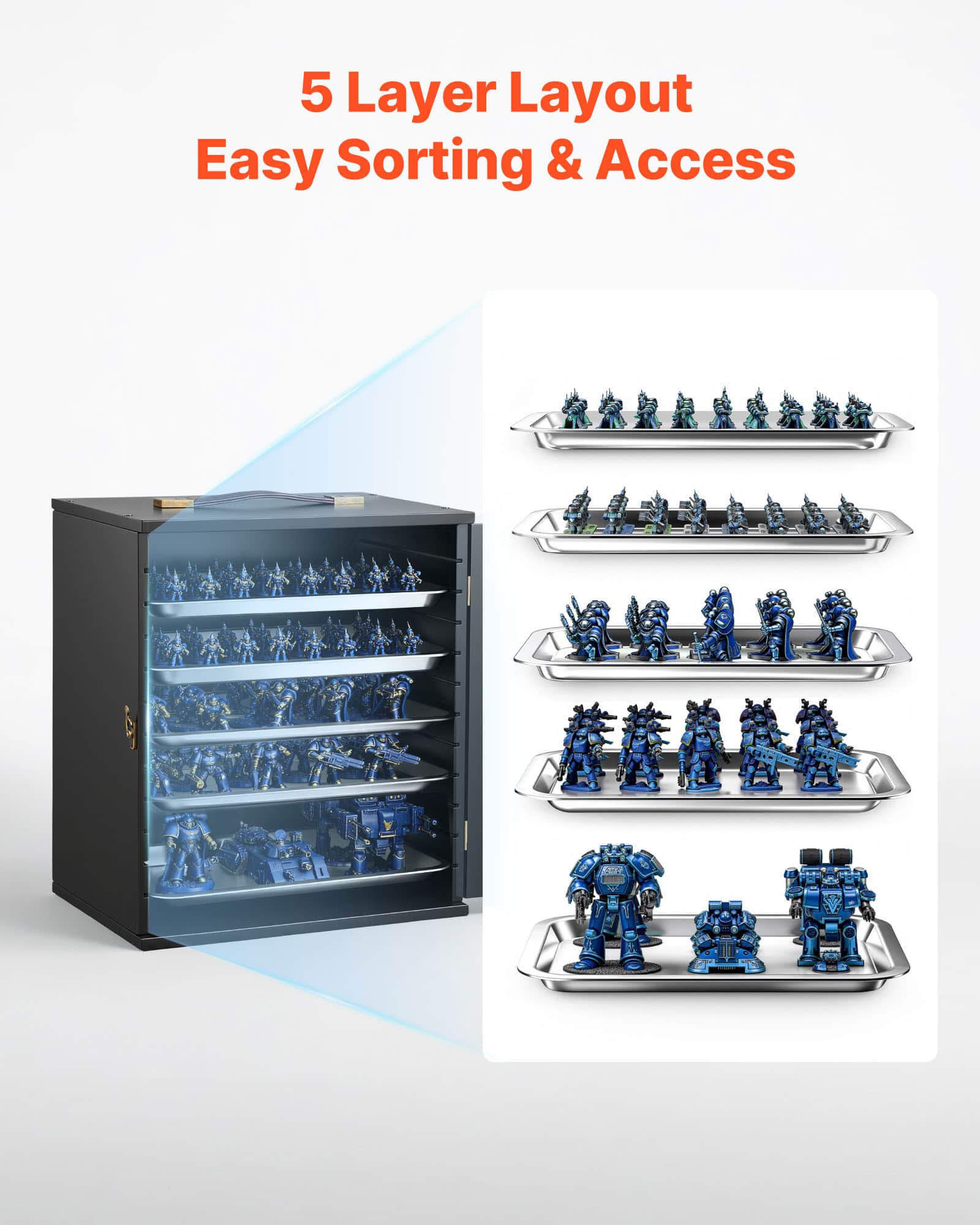 ケース VEVOR Miniatures Storage Case, Fits for 1:1750 1:2000 Scale Models