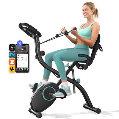 MERACH S15 Folding Exercise Bike 4 in 1 Magnetic Upright Bike with MERACH S15 Folding Exercise Bike 4 in 1 Magnetic Upright Bike with