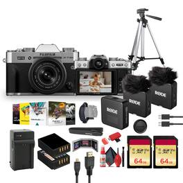 Fujifilm - X-T30 III Mirrorless Camera with 13-33mm f/3.5-6.3 Lens (Silver) + RODE Wireless GO Microphone + More