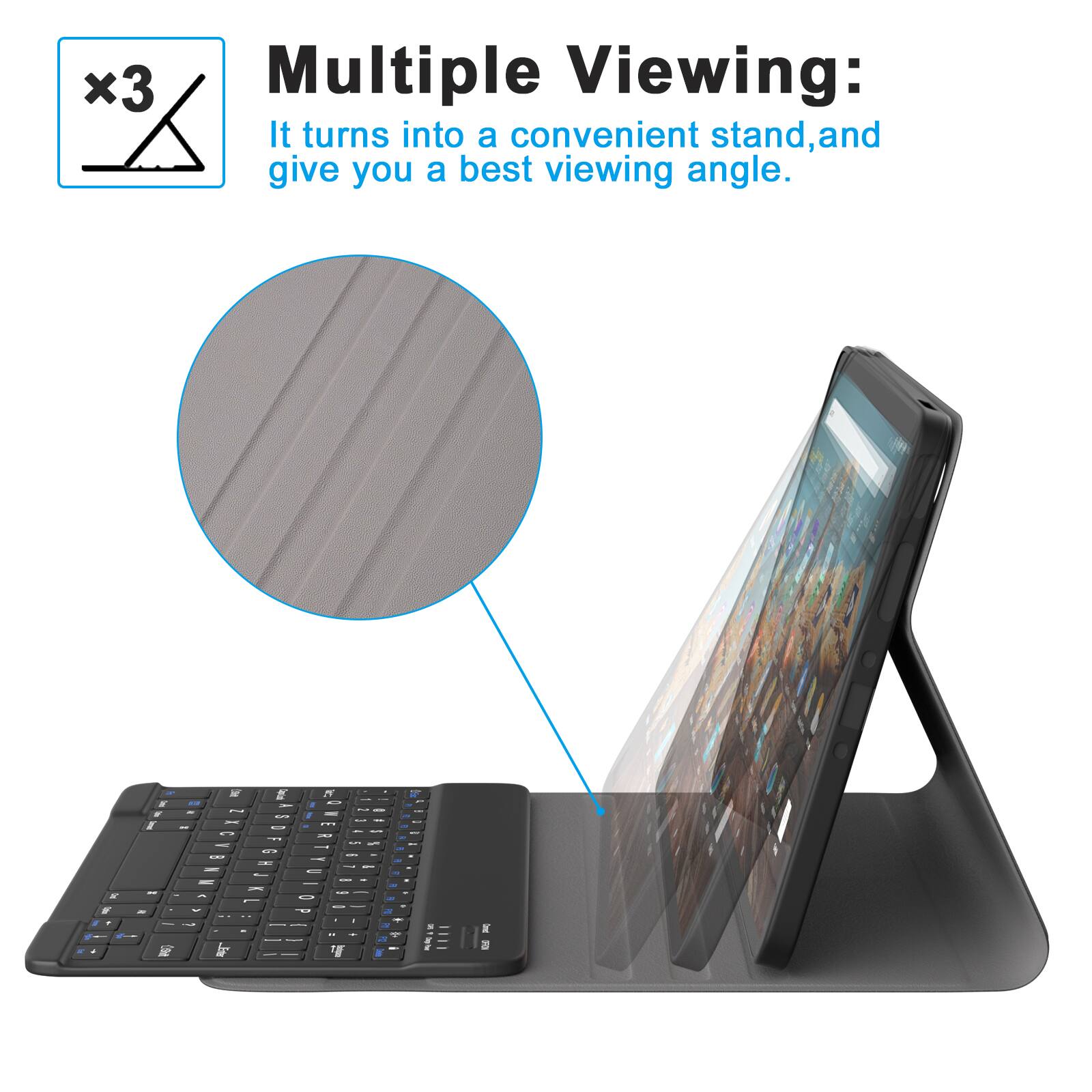 Multiple Viewing:  
It turns into a convenient stand, and give you a best viewing angle.