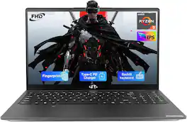 NIMO - 15.6 FHD IPS Laptop-Computer AMD Ryzen 5 3500U 16GB RAM 512GB SSD 3.7GHz - Gray