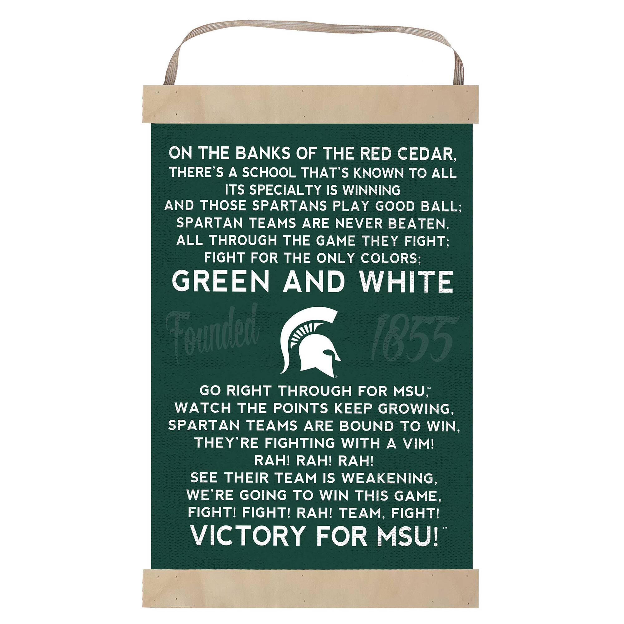 Michigan State Spartans Fight Song Banner Sign