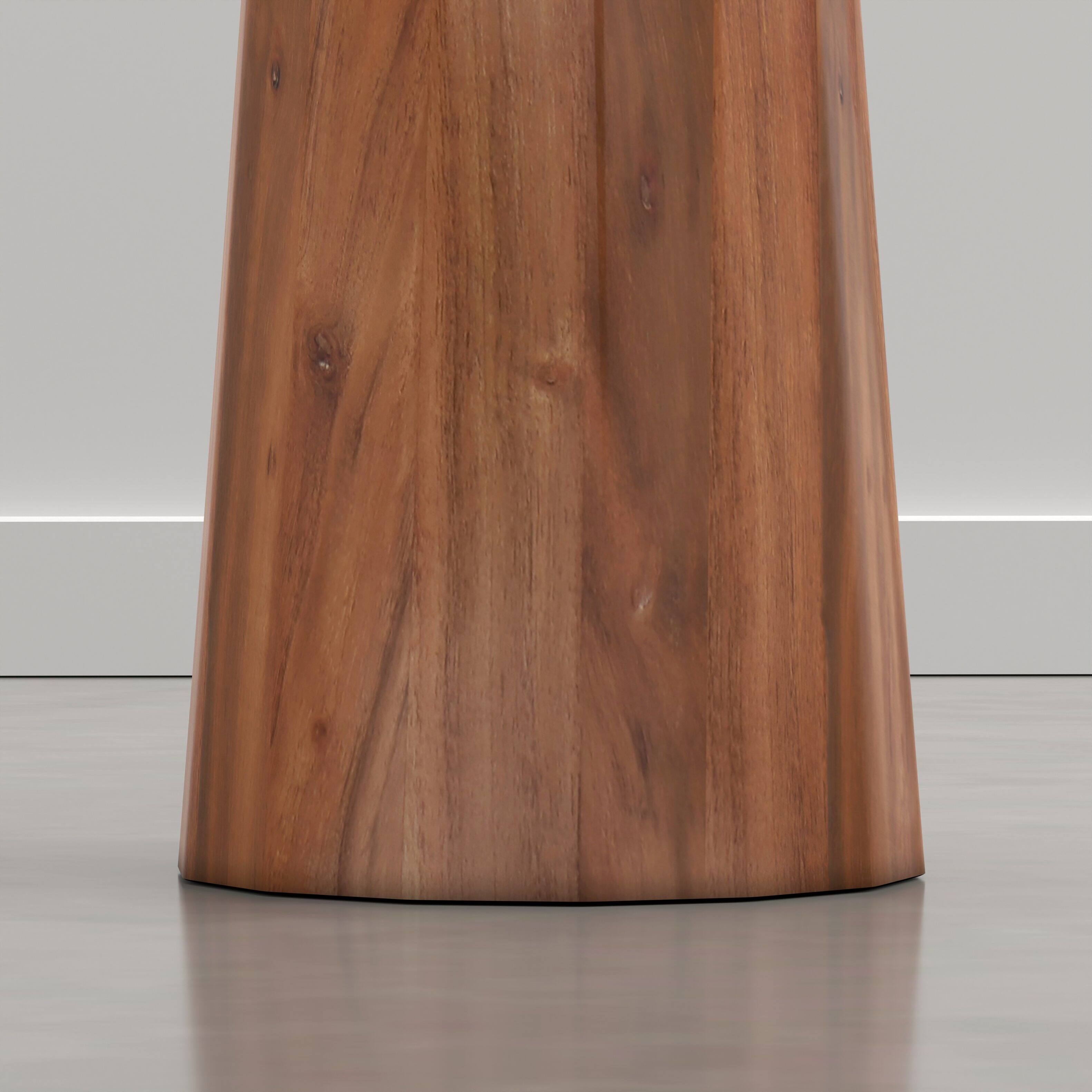 Alt View 3. Simpli Home - Dayton 13 inch Wide Solid Wood Round Accent Table, Pecan Brown - Pecan Brown.