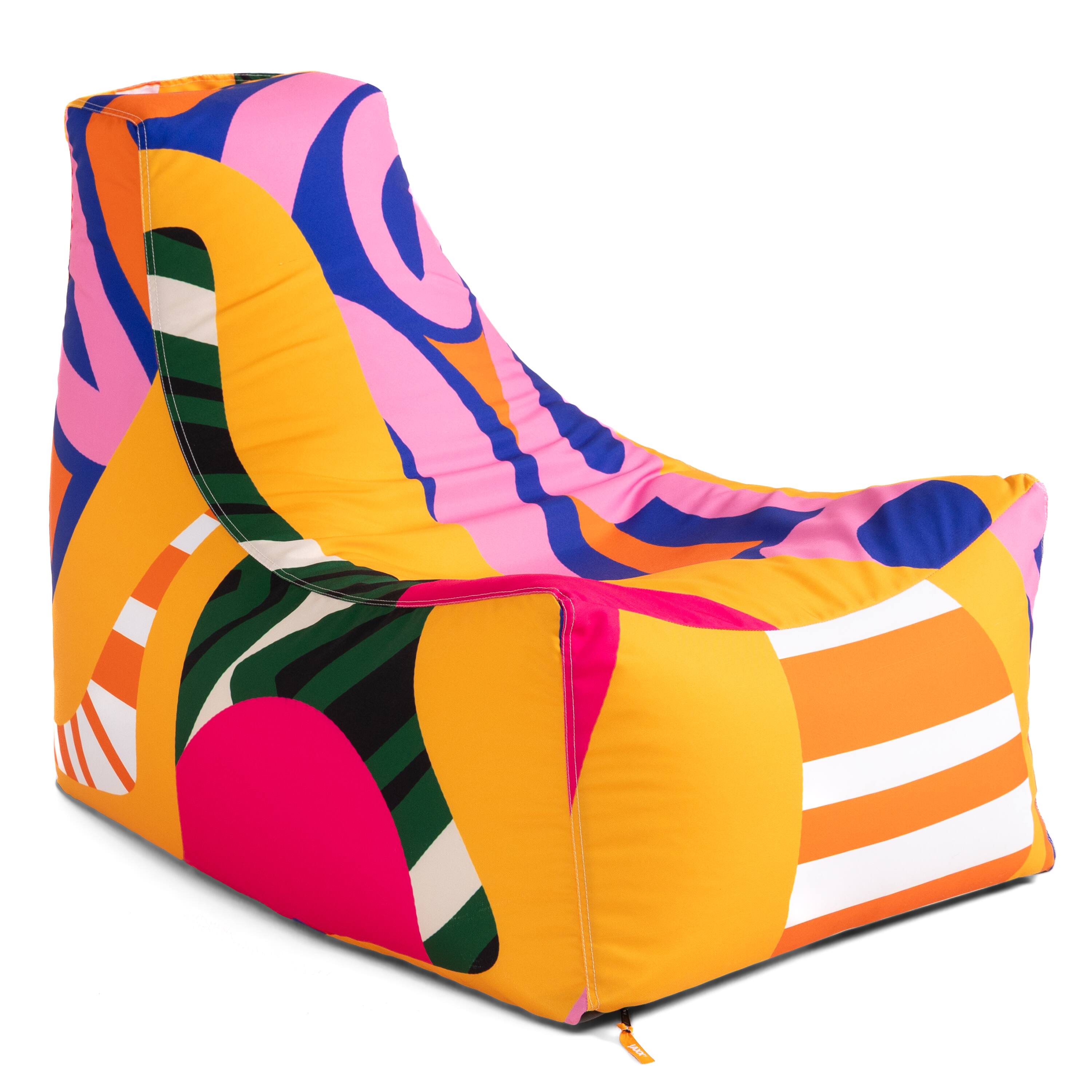 Front. Jaxx - Jaxx Juniper Outdoor Bean Bag Patio Chair, Zuri Multicolor Pattern - Zuri Multicolor Pattern.