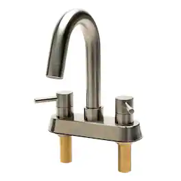 Alfi - Brushed Nickel Two-Handle 4'' Centerset Bathroom Faucet - Silver