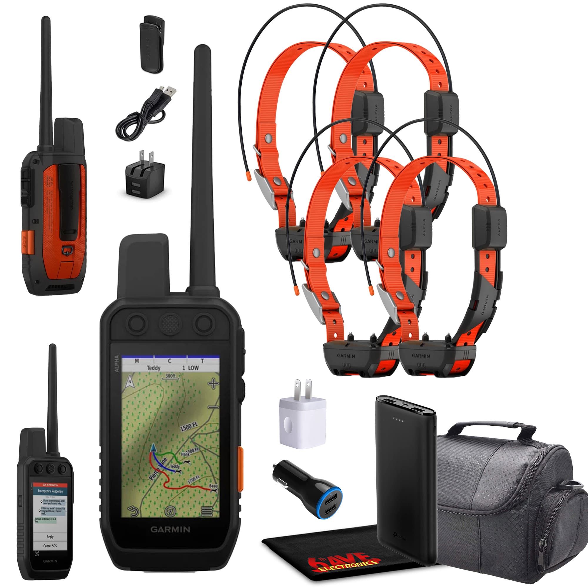 Garmin - Alpha 300i Handheld With 4x Alpha TT25 Tracking & Training Collar for Dog - Black