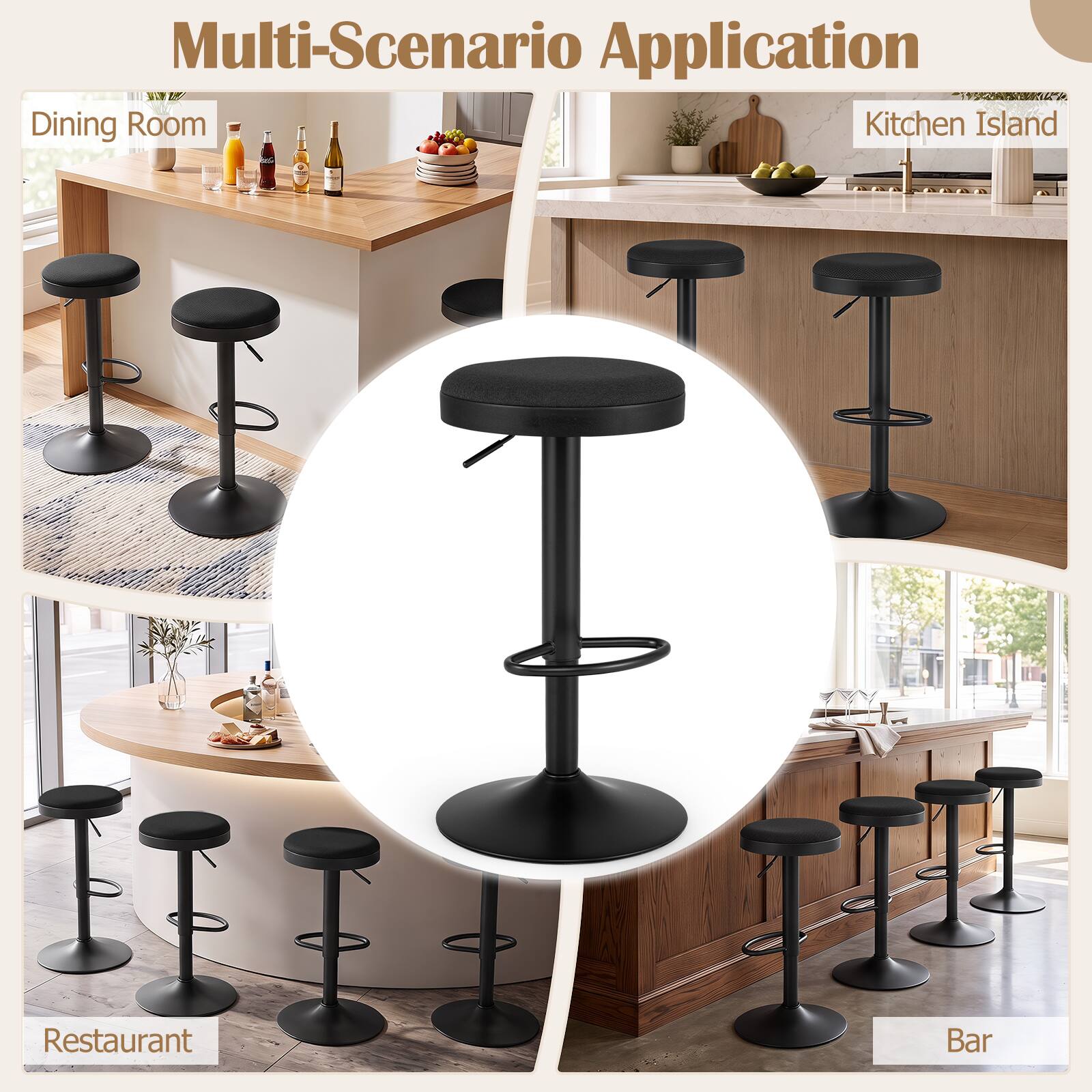 Multi-Scenario Application

Dining Room

Kitchen Island

Restaurant

Bar