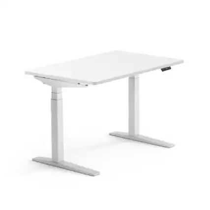Front. FlexiSpot - FlexiSpot E7Pro 48''W Electric Adjustable Standing Desk Chipboard, White/White - White.