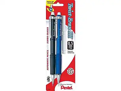 Twist-Erase III
0.5 mm Fine
Automatic Pencil
Jumbo Eraser
Comfort Grip
Pentel