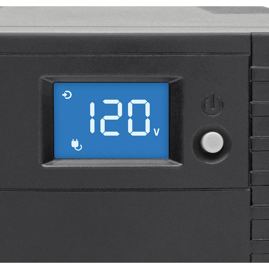 Alt View 2. Tripp Lite - Eaton Tripp Lite Series 700VA 350W Line-Interactive UPS with 6 Outlets - AVR, 120V, 50/60 Hz, LCD, USB, Tower - Tower - Black.