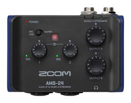 Zoom - AMS-24 USB Audio Interface for Musicians & Podcasters with 2 Inputs, 4 Outputs, Loopback, Direct Monitoring & Bus P - Black