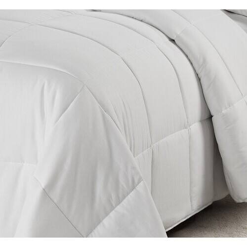 Left. Hivvago - Full/Queen Traditional Microfiber Reversible 3 Piece Comforter Set in White - White.