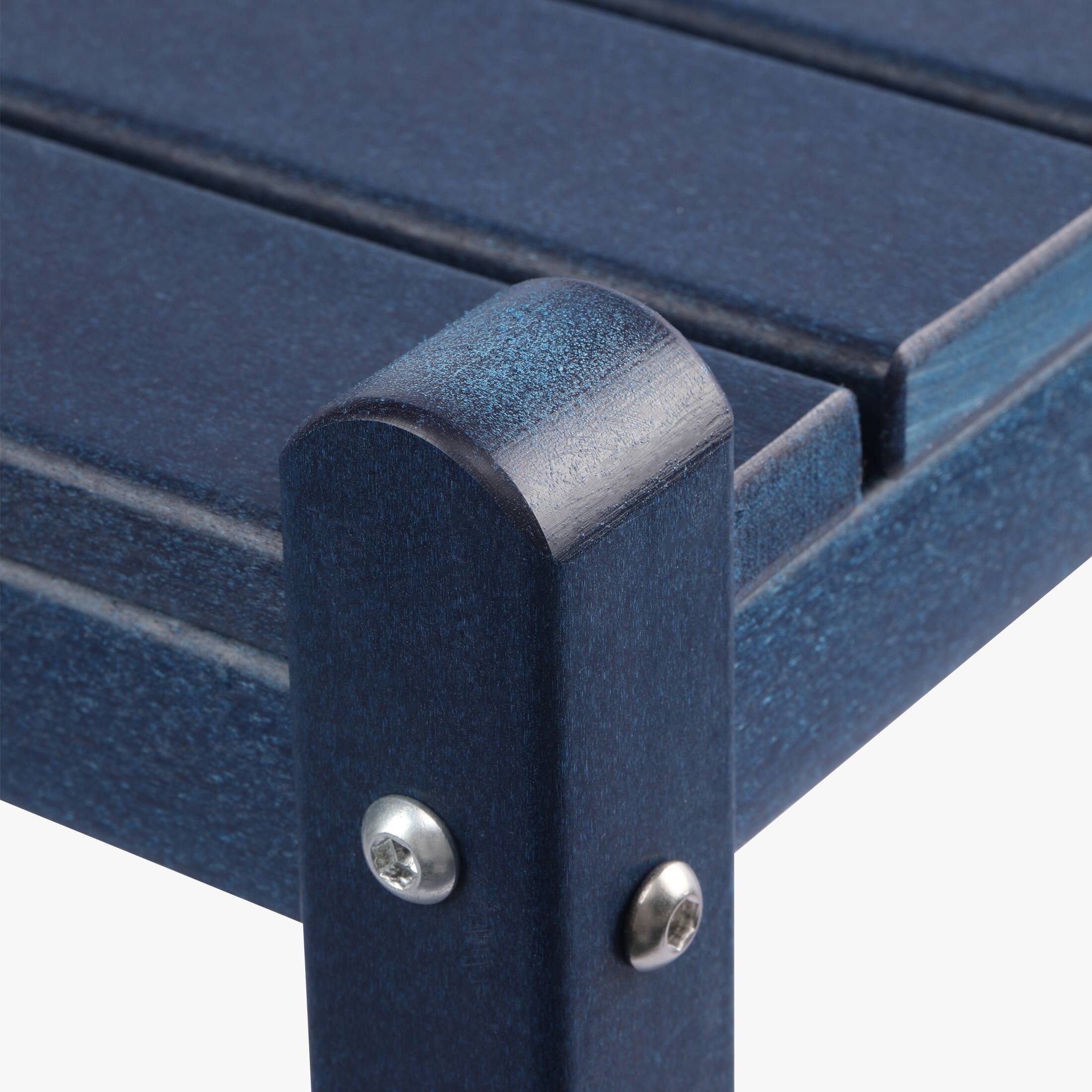 Alt View 2. WestinTrends - WestinTrends Malibu 36" Outdoor Adirondack HDPE 2-Tier Patio Side Table - Navy Blue.