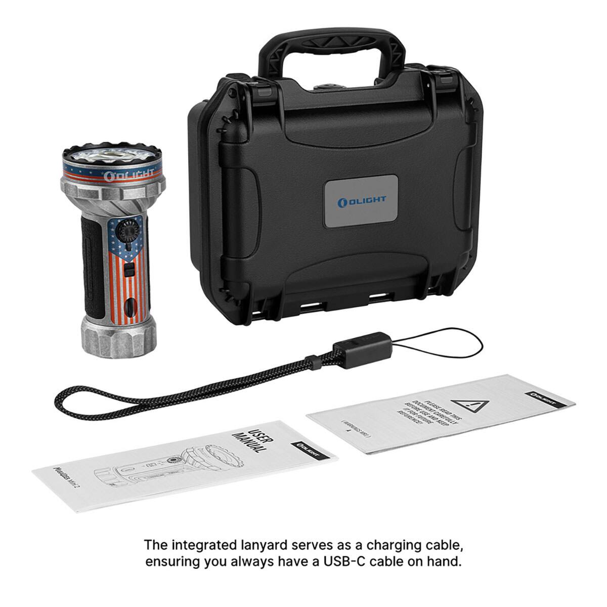 The integrated lanyard serves as a charging cable, ensuring you always have a USB-C cable on hand.