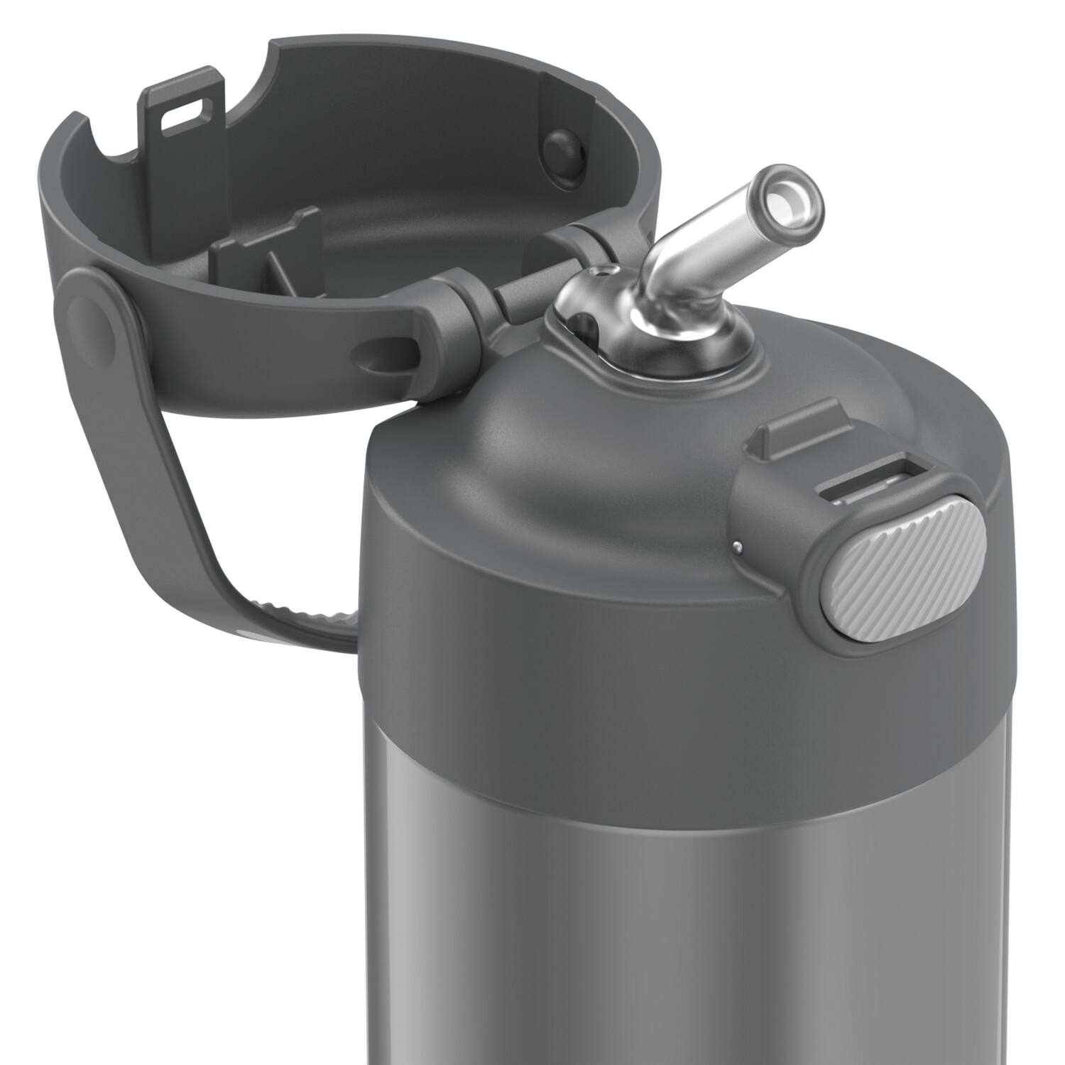 Left. Thermos - Thermos 12 oz. Kid's Funtainer Insulated Water Bottle - Gray - Gray.