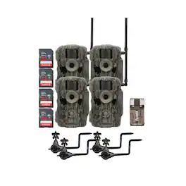 Stealth Cam - (4) Fusion MAX Dual Sim 36MP Trail Camera with Holder and 32GB Cards